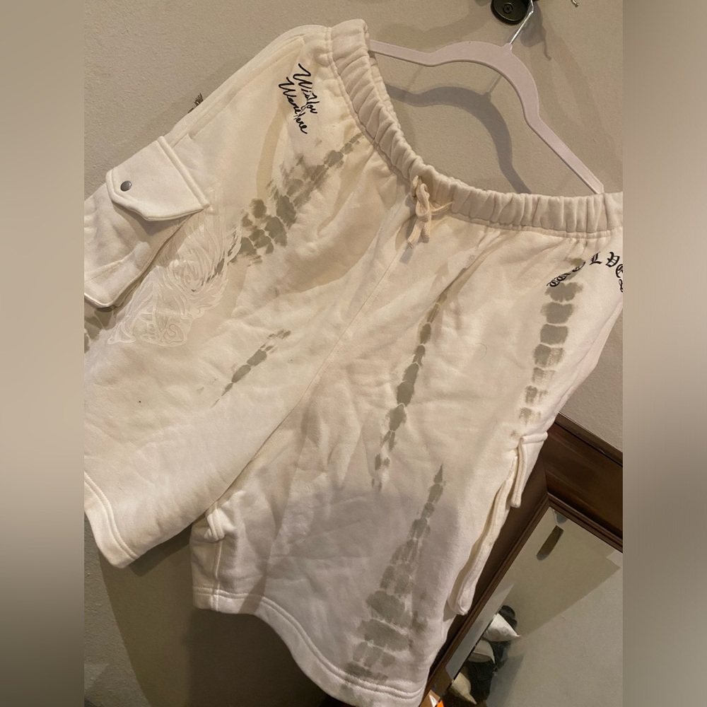 Darc Sport White Tie-Dye Cargo Shorts